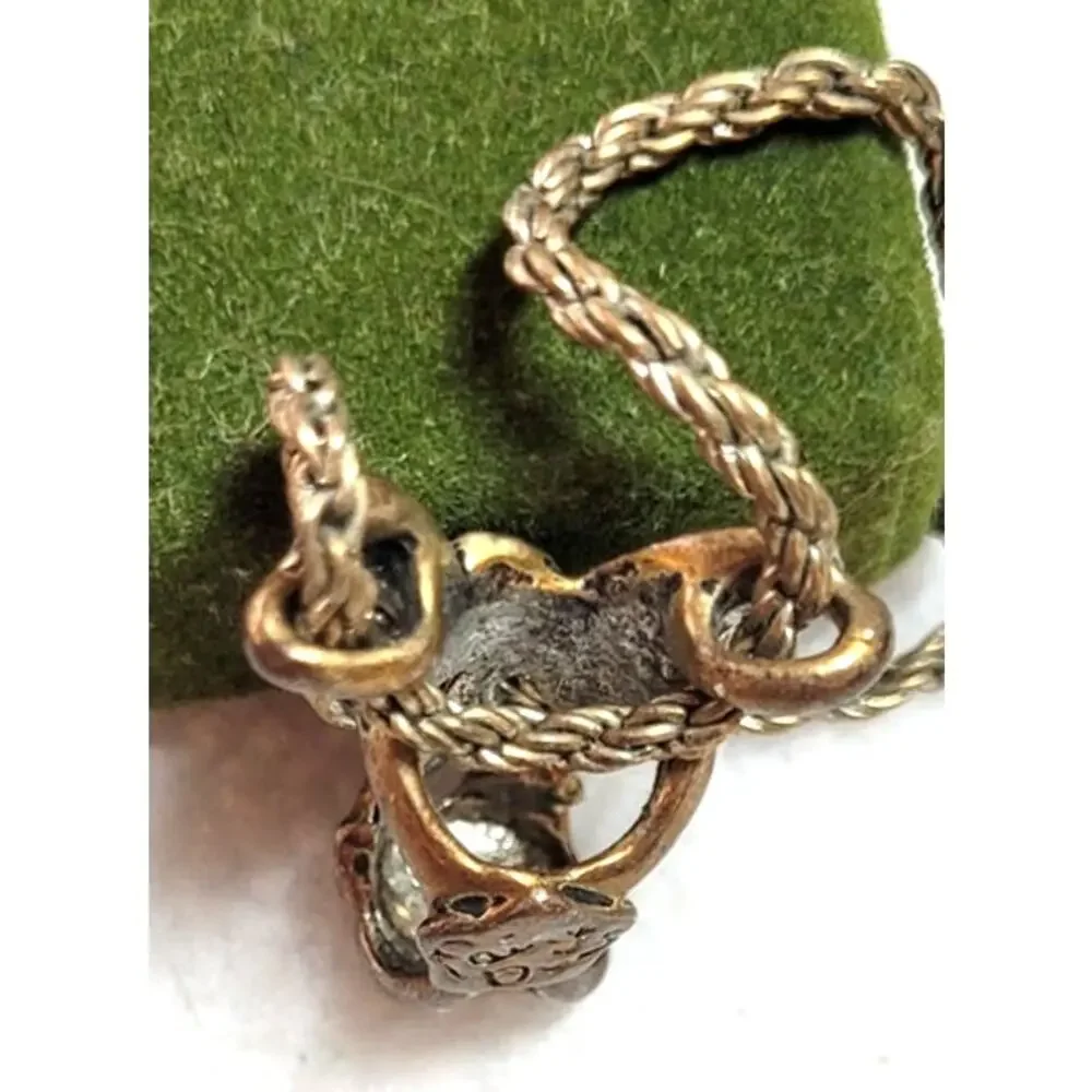 Fairy Dust Vintage Ornate Vial Holder Necklace Pendant Mixed Metal Fairycore